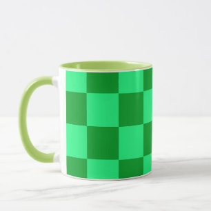 Mug Conception à carreaux vert clair et foncé