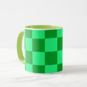 Mug Conception à carreaux vert clair et foncé  (Devant gauche)