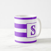 Mug Conception à rayures mignonnes violet unique initi (Devant droit)