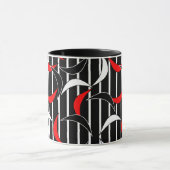Mug Conception Abstraite de Boomerang Rouge, Noir & Bl (Centre)