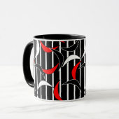 Mug Conception Abstraite de Boomerang Rouge, Noir & Bl (Devant gauche)