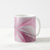 Mug Conception Abstraite de fractal rose pâle moderne (Devant droit)