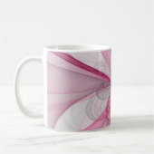 Mug Conception Abstraite de fractal rose pâle moderne (Gauche)