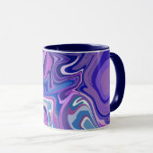 Mug Conception Abstraite de spirale violette et bleue (Devant droit)
