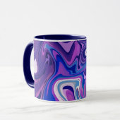 Mug Conception Abstraite de spirale violette et bleue (Devant gauche)