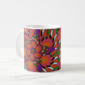 Mug Conception Abstraite des étoiles de fleurs en vert (Devant gauche)
