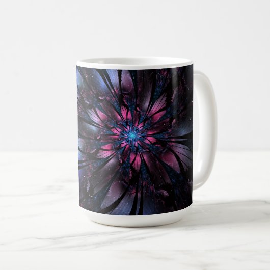 Mug Conception Abstraite des fleurs fractales. (Devant droit)