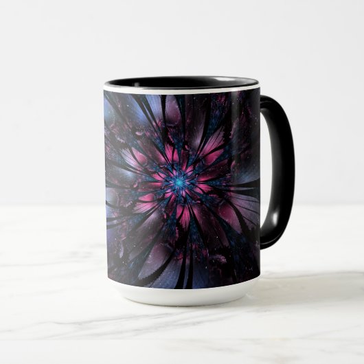 Mug Conception Abstraite des fleurs fractales. (Devant droit)