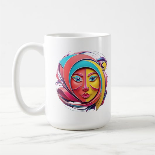 Mug Conception Abstraite du logo Face Art. (Gauche)