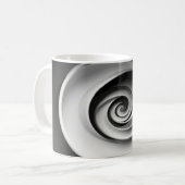Mug Conception Abstraite Élégante en Spirale Noir et B (Devant gauche)