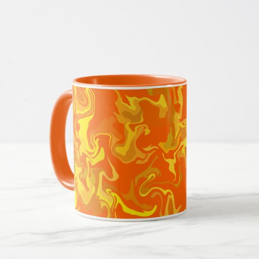 Mug Conception Abstraite fluide avec tons chauds (Devant gauche)
