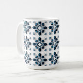 Mug Conception Abstraite Géométrique en Bleu et Blanc (Devant gauche)
