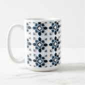 Mug Conception Abstraite Géométrique en Bleu et Blanc (Gauche)