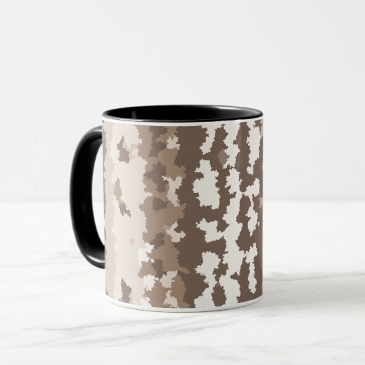 Mug Conception Abstraite Irrégulière Camo Terre Neutre (Devant gauche)