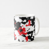 Mug Conception abstraite irrégulière rouge noir blanc (Devant droit)