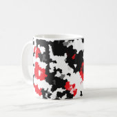 Mug Conception abstraite irrégulière rouge noir blanc (Devant gauche)