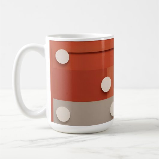 Mug Conception Abstraite Rouge Avec Formes Géométrique (Gauche)