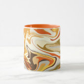 Mug Conception Abstraite Tourbillonnante Orange et Bei (Centre)