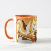 Mug Conception Abstraite Tourbillonnante Orange et Bei (Gauche)