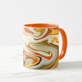 Mug Conception Abstraite Tourbillonnante Orange et Bei (Devant droit)