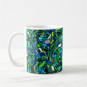 Mug Conception Abstraite Vagues Formes Bleu Vert (Gauche)