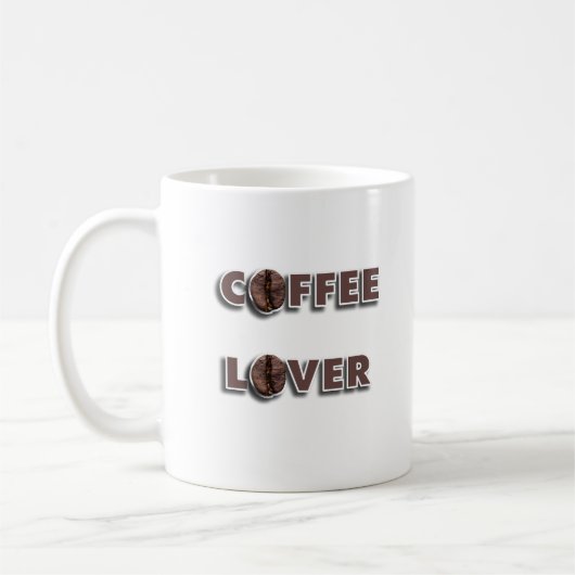 Mug Conception Amateur de Café avec Vrai Haricot (Gauche)