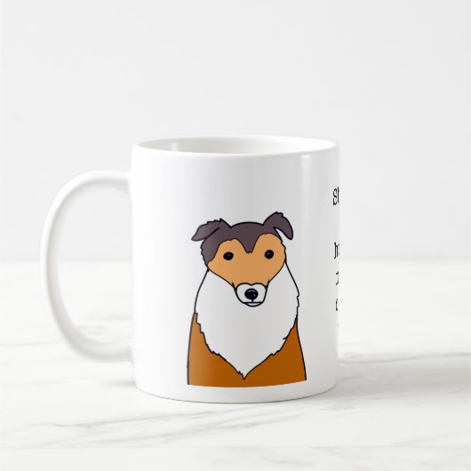 Mug Conception amusante de café pour chien Colley (Gauche)