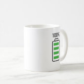Mug Conception amusante de charge de batterie Café & T (Devant droit)