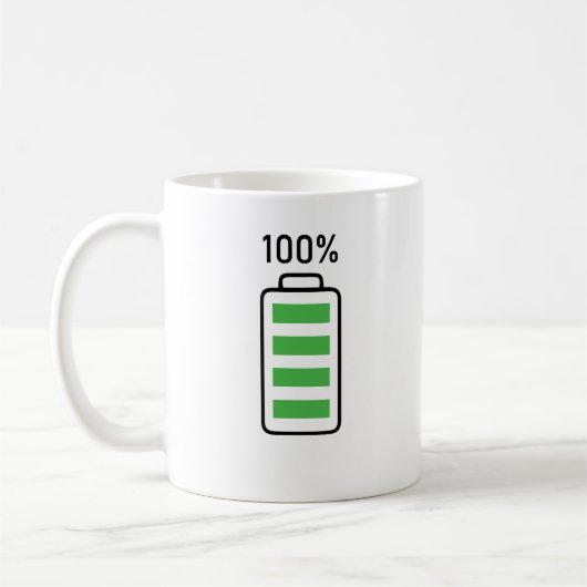 Mug Conception amusante de charge de batterie Café & T (Gauche)