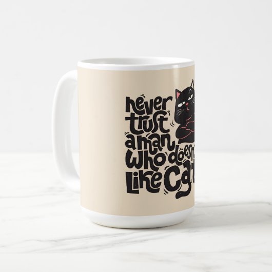 Mug Conception amusante de devis Amoureux des chats (Devant gauche)