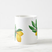Mug Conception aquarelle de feuille de citron | Citron (Centre)