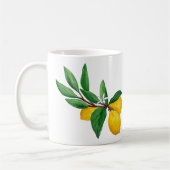 Mug Conception aquarelle de feuille de citron | Citron (Gauche)