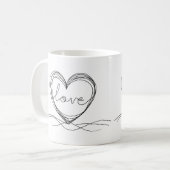 Mug Conception artistique de ligne continue de cœur av (Devant gauche)