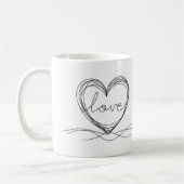 Mug Conception artistique de ligne continue de cœur av (Gauche)