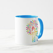 Mug Conception au néon de Paris France | Arc de (Devant droit)