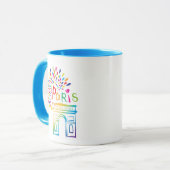 Mug Conception au néon de Paris France | Arc de (Devant gauche)