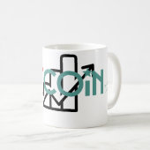 Mug "Conception Bitcoin Marché Haussier Rouge Vert Gra (Devant droit)
