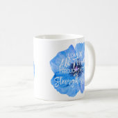 Mug Conception bleue de fleur de 4h13 de Philippiens (Devant droit)