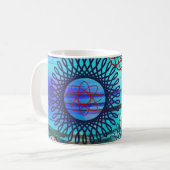 Mug Conception bleue de motif géométrique génial de (Devant gauche)