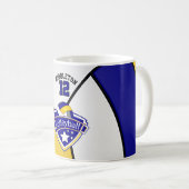 Mug Conception bleue, jaune, blanche et grise de (Devant droit)