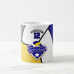 Mug Conception bleue, jaune, blanche et grise de