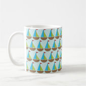 Mug Conception bleue mignonne de voilier pour des (Gauche)
