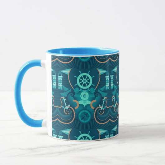 Mug Conception bleue nautique (Gauche)