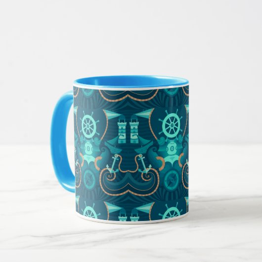 Mug Conception bleue nautique (Devant gauche)