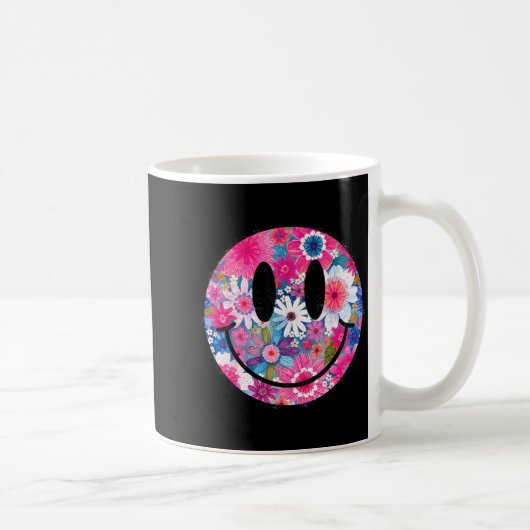 Mug Conception bohème groovy visage souriant fleurs he (Droite)
