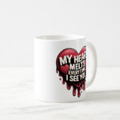 Mug Conception cardiaque romantique à goutte (Devant droit)
