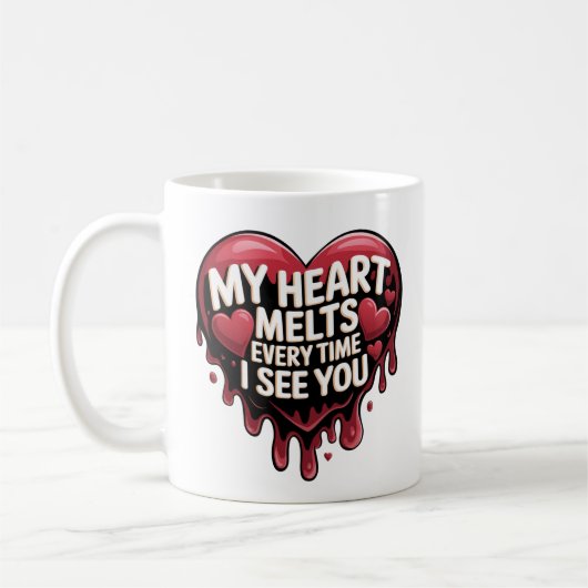 Mug Conception cardiaque romantique à goutte (Gauche)