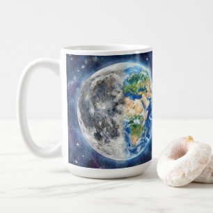 Mug Conception céleste de galaxie à l'aquarelle Terre