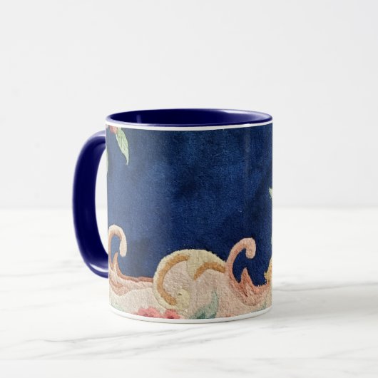 Mug Conception chinoise de couverture de bleu marine (Devant gauche)