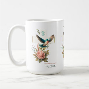 Mug Conception chrétienne avec croix et oiseau